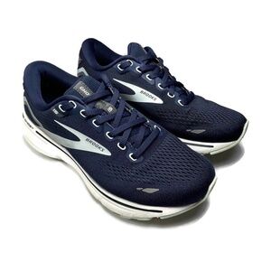 Brooks Ghost 15 Womens 7D Wide Blue White Athletic Running Walking Shoes Sneaker